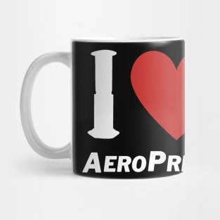 i love aeropress black sticker Mug